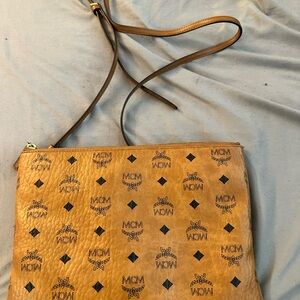 MCM Brown Logo Messenger Bag
